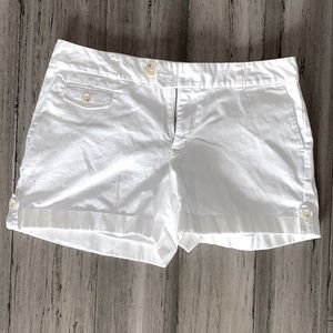 Banana Republic White Cuffed Shorts